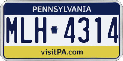 PA license plate MLH4314