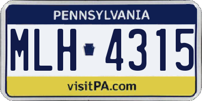 PA license plate MLH4315