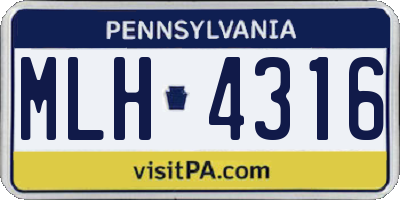 PA license plate MLH4316