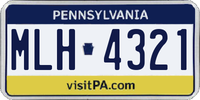 PA license plate MLH4321