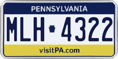 PA license plate MLH4322
