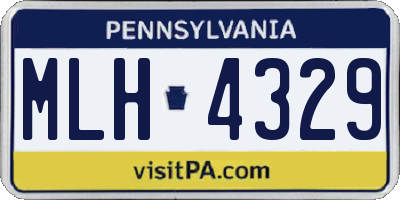 PA license plate MLH4329