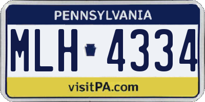 PA license plate MLH4334