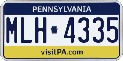 PA license plate MLH4335
