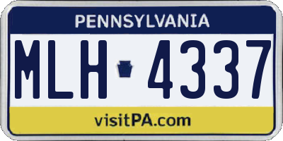 PA license plate MLH4337