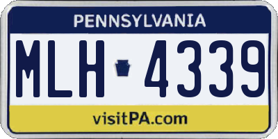 PA license plate MLH4339