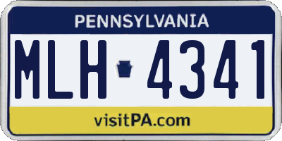 PA license plate MLH4341