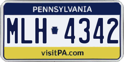 PA license plate MLH4342