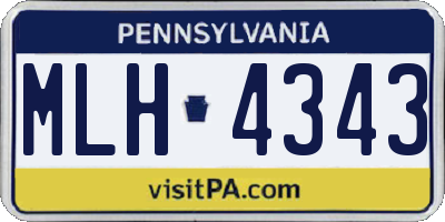 PA license plate MLH4343