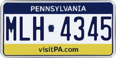 PA license plate MLH4345
