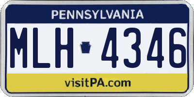 PA license plate MLH4346