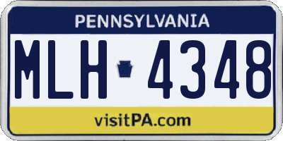 PA license plate MLH4348
