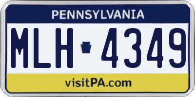 PA license plate MLH4349