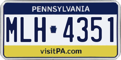 PA license plate MLH4351