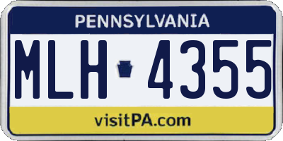 PA license plate MLH4355
