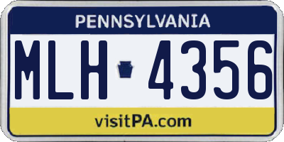 PA license plate MLH4356