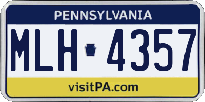 PA license plate MLH4357