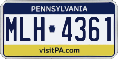 PA license plate MLH4361
