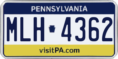 PA license plate MLH4362