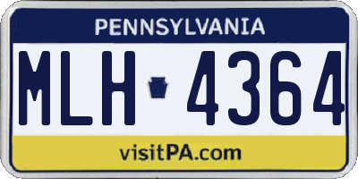 PA license plate MLH4364