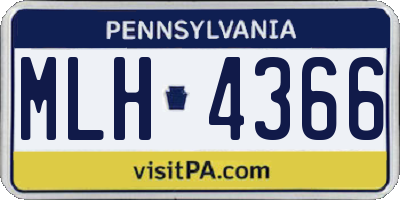 PA license plate MLH4366