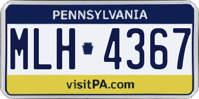 PA license plate MLH4367