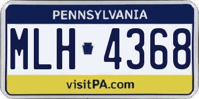 PA license plate MLH4368