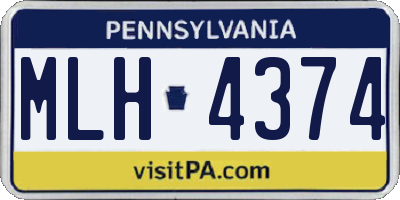 PA license plate MLH4374