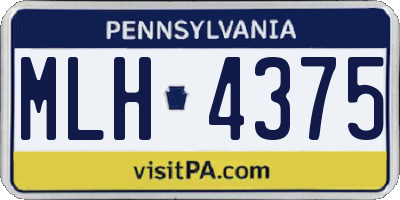 PA license plate MLH4375
