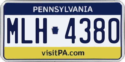 PA license plate MLH4380