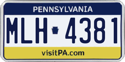 PA license plate MLH4381