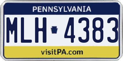 PA license plate MLH4383