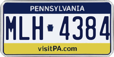 PA license plate MLH4384