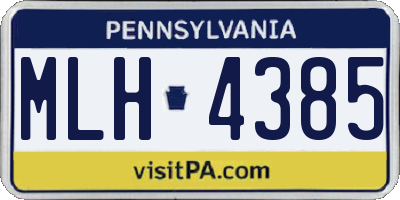 PA license plate MLH4385