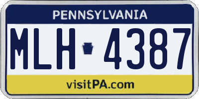 PA license plate MLH4387