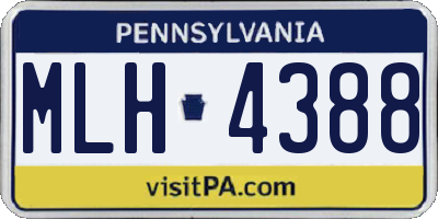 PA license plate MLH4388