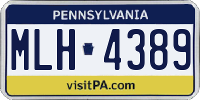 PA license plate MLH4389