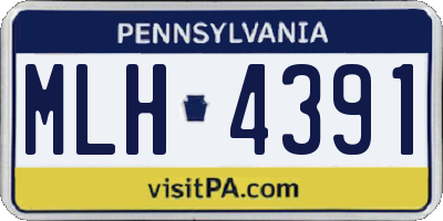 PA license plate MLH4391