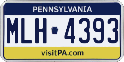 PA license plate MLH4393