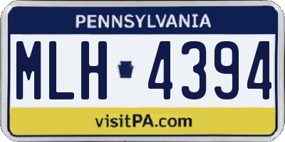 PA license plate MLH4394