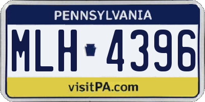 PA license plate MLH4396