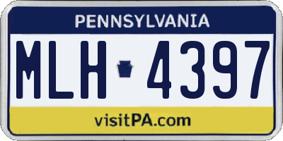 PA license plate MLH4397
