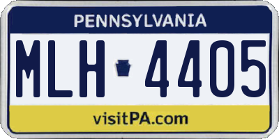 PA license plate MLH4405