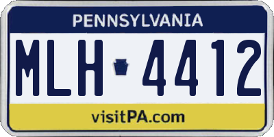 PA license plate MLH4412