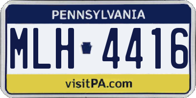PA license plate MLH4416