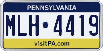 PA license plate MLH4419