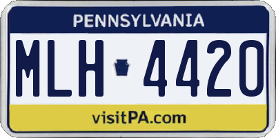 PA license plate MLH4420