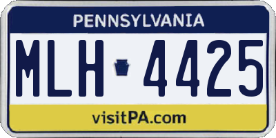 PA license plate MLH4425