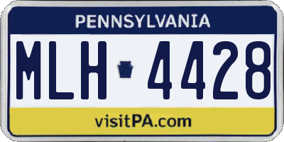 PA license plate MLH4428