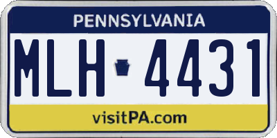 PA license plate MLH4431